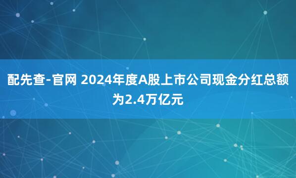 配先查-官网 2024年度A股上市公司现金分红总额为2.4万亿元